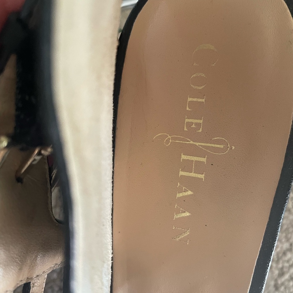 Cole Haan Black Strappy Stiletto Heels with Buckle Size 9B - Picture 8 of 14